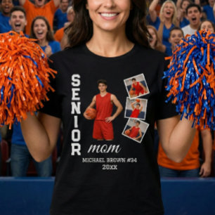 T-shirt Maman Senior Collage Photo Personnalisé Nom Numéro