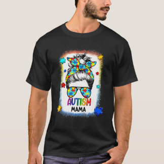 T-shirt Maman sensibilisée à l'autisme Vie Fouillis décolo