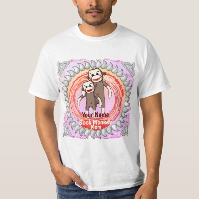 T-shirt Maman Singe Chaussette  (Devant)