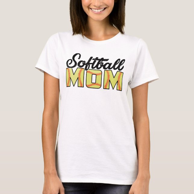 T-shirt maman softball (Devant)