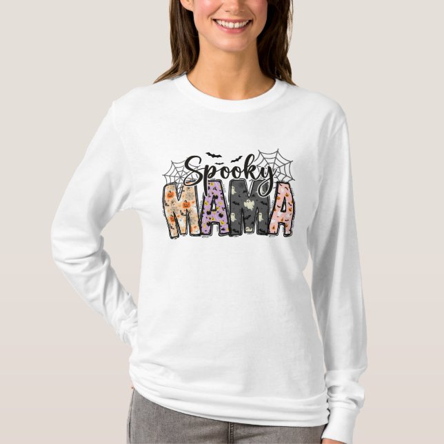 T-shirt Maman Spooky – Halloween mignon pour les mamans (Devant)