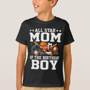T-shirt Maman star du garçon d'anniversaire basketball foo