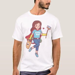 T-shirt Maman Super Mignonne Avec Outils de Nettoyage et É