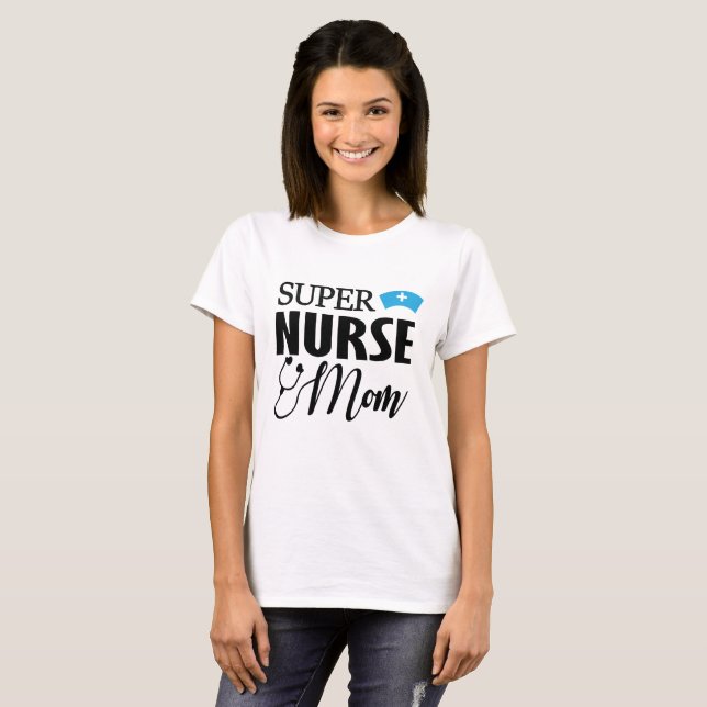 T-SHIRT MAMAN SUPERBE D'INFIRMIÈRE ! (Devant entier)