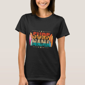 T-shirt Maman surfeuse Maman surfeuse Maman Été Plage Vibe