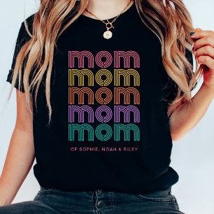 T-shirt Maman   Texte de style Disco brillant et coloré