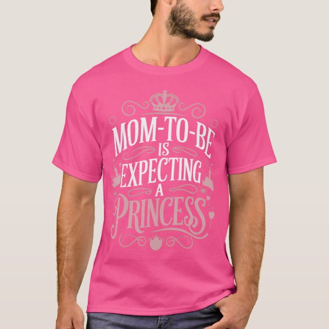 T-shirt Maman-To-Be Attend Une Princesse Genre Révéler Gi (Devant)