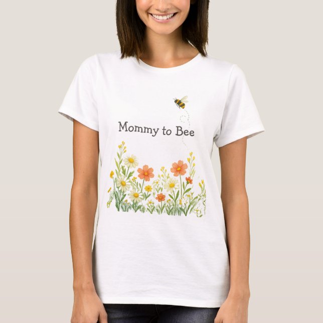 T-shirt Maman to Bee Baby shower (Devant)