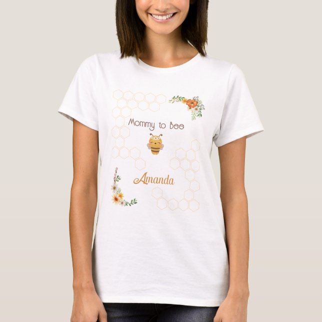 T-shirt Maman to Bee mignonne pour attendre maman (Devant)
