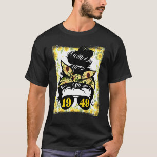 T-shirt Maman Tournesol Née En 1949 Anniversaire Femme De