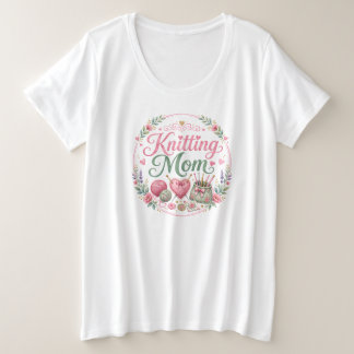 T-shirt Maman Tricoteuse - Grandes Tailles (Blanc)