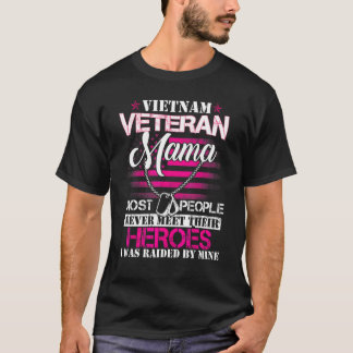 T-shirt Maman vétéran du Vietnam élevée par mon héros Vé