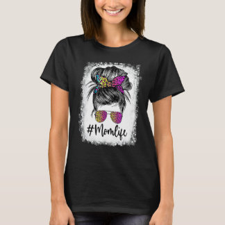 T-shirt Maman Vie Bleached Maman Vie Leopard Messy Bun 11