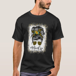 T-shirt Maman Vie Bleached Maman Vie Tournesol Messager Bu