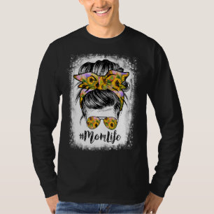 T-shirt Maman Vie Bleached Maman Vie Tournesol Messager Bu