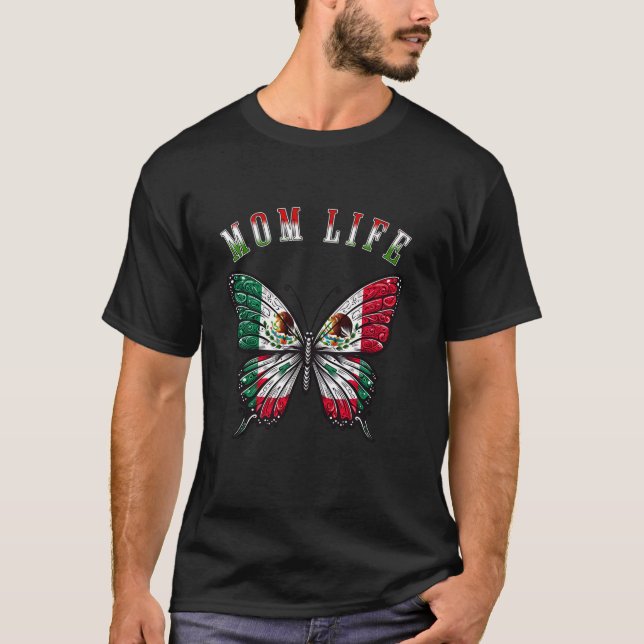 T-shirt Maman Vie Funny Papillon Mexicain Fête des Mères C (Devant)
