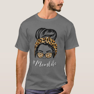 T-shirt Maman Vie, Léopard Motif lunettes drôle Mama Desi