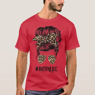 T-shirt Maman Vie Leopard Ribbon, Matching Family Love