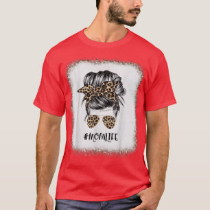 T-shirt Maman Vie, Matching Family Love Leopard Bleached18