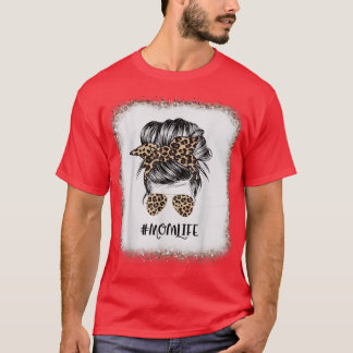 T-shirt Maman Vie, Matching Family Love Leopard Bleached18