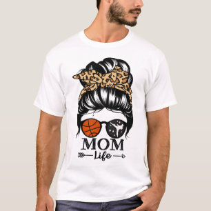 T-shirt Maman Vie Messager Bun Cheveux Drôle Sketll Karate