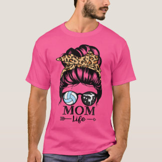 T-shirt Maman Vie Messy Bun Cheveux Funny Volleyball Gymna