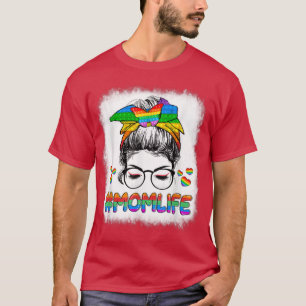 T-shirt Maman Vie Pop It Messy Bun Girl Poppin Fête des Mè