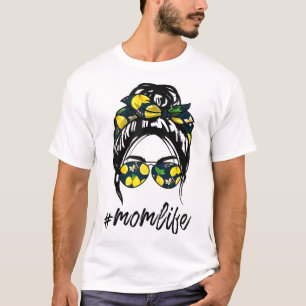 T-shirt Maman Vie pour femmes citron jaune Lunettes de sol