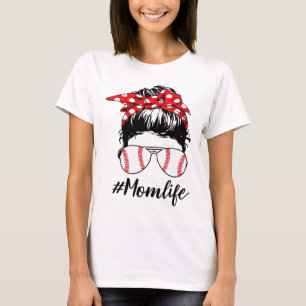 T-shirt Maman Vie Softball Baseball Momlife Fête des mères