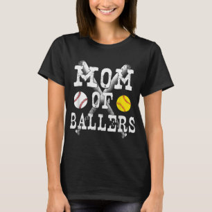 T-shirt Maman vintage de Ballers Funny Baseball Softball L