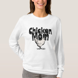 T-shirt Maman Vintage de poulet noir et blanc