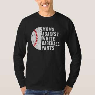 T-shirt Mamans contre les pantalons blancs de baseball Vin