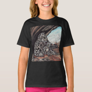 T-shirt MAMANS ET dessus d'enfant de LÉOPARD de NEIGE de