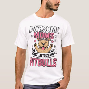 T-shirt Mamans Géniales Ont Des Tatouages Et Pitbulls Vint