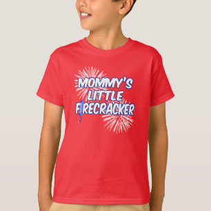 T-shirt Maman's Little Firecracker mignon enfants 4 juille