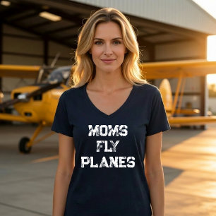 T-shirt Mamans pilotent des avions Aviation Minimaliste Pe