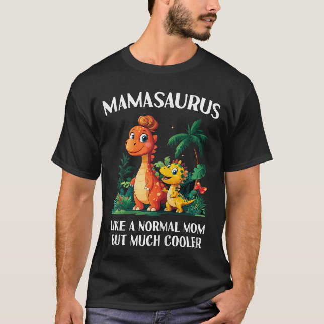 T-shirt Mamasaurus Mama Saurus Dinosaure Femmes Assorti Fa (Devant)