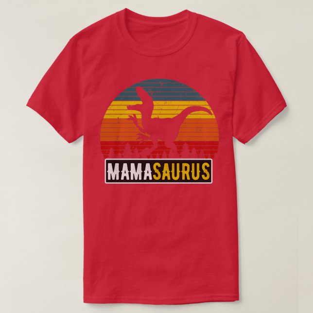 T-shirt MamaSaurus Maman TRex Dinosaur Mère rétro (Design devant)