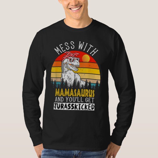 T-shirt Mamasaurus Mères Mini Dinosaure T Rex Saurus (Devant)