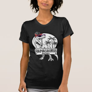 T-shirt Mamasaurus Mom T rex Dino Funny Nom personnalisé