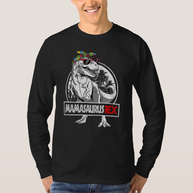 T-shirt Mamasaurus Rex Dinosaur Mama Saurus Autisme (Devant)