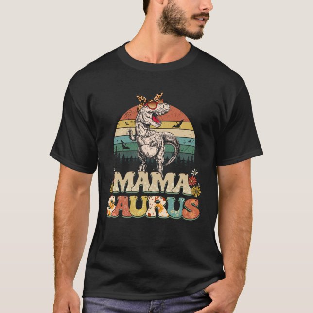 T-shirt Mamasaurus Rex Maman Dinosaur Léopard Fleur Rex Ma (Devant)