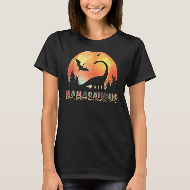 T-shirt Mamasaurus Rex Maman Dinosaur Léopard Fleur Rex Ma (Devant)
