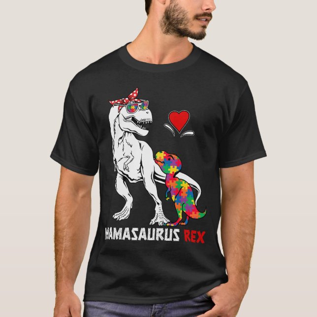 T-shirt Mamasaurus Rex Sensibilisation sur l'autisme Autis (Devant)
