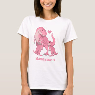 T-shirt MamaSaurus rose T-Rex Twin Baby Girl Dinosaures