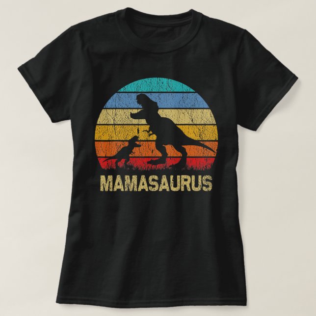 T-shirt MamaSaurus T Rex Dinosaur Famille Mama Saurus (Design devant)
