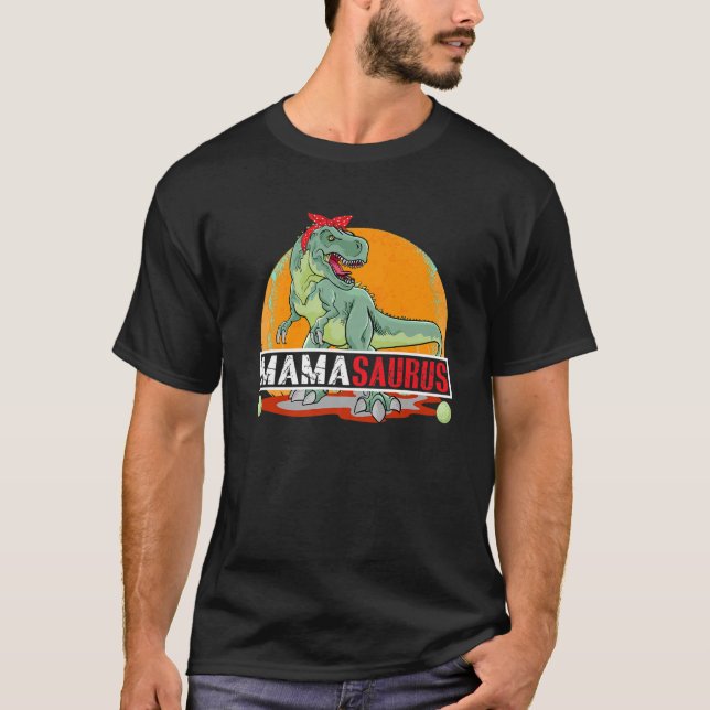 T-shirt MAMASAURUS T Rex Dinosaur Mama Saurus Anniversaire (Devant)