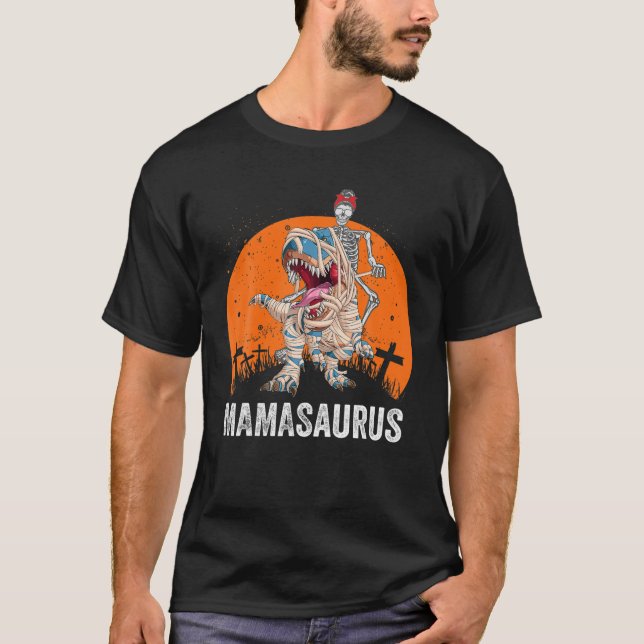 T-shirt Mamasaurus T Rex Dinosaur Mama Saurus Funny Sunset (Devant)