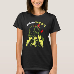T-shirt Mamasaurus Tyrannosaurus Rex Mama 3 Enfants Mère
