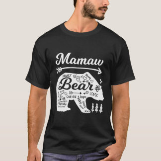 T-shirt Mamaw Bear Mots Of Love With Doodle Graphics Gran